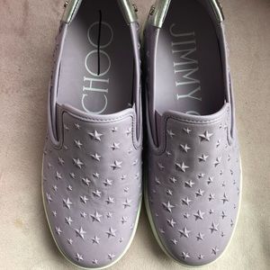 Jimmy Choo Men's Grove Star Embellished Sport Leather Slip-On Sneaker, MSRP $795